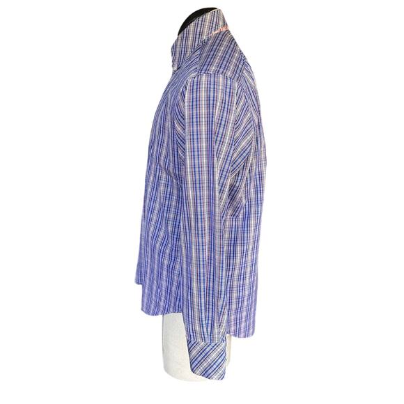 TailorByrd Men M oxford shirt Button Double Ply Cotton long sleeve smart Plaid - Picture 6 of 10